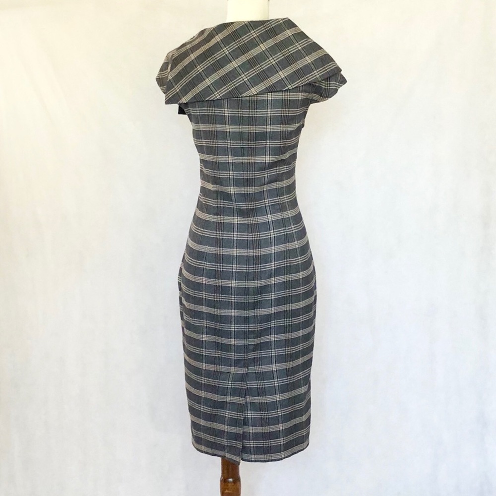 Voodoo Vixen Plaid Pin Up Style Fitted Dress - Picture 5 of 8